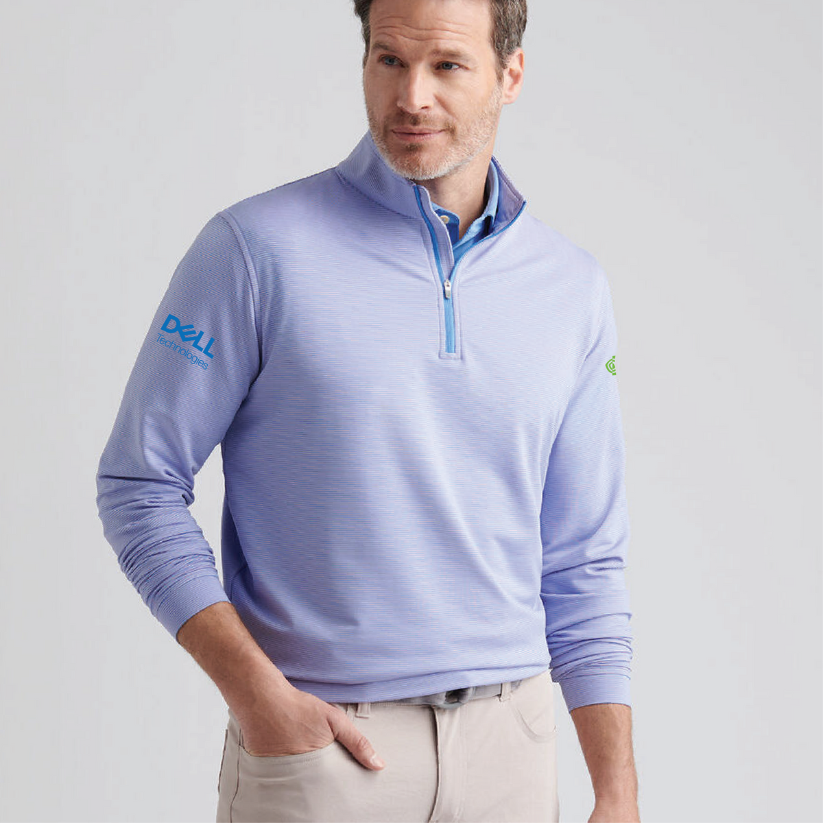 Peter Millar Perth Sugar Stripe Performance Quarter-Zip