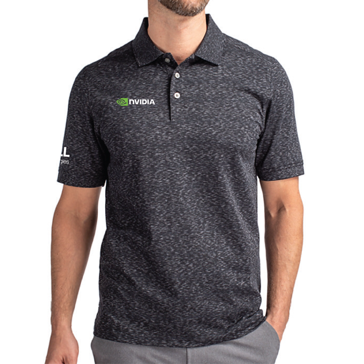 Cutter & Buck Advantage Tri-Blend Space Dye Men's Polo - Dark Black