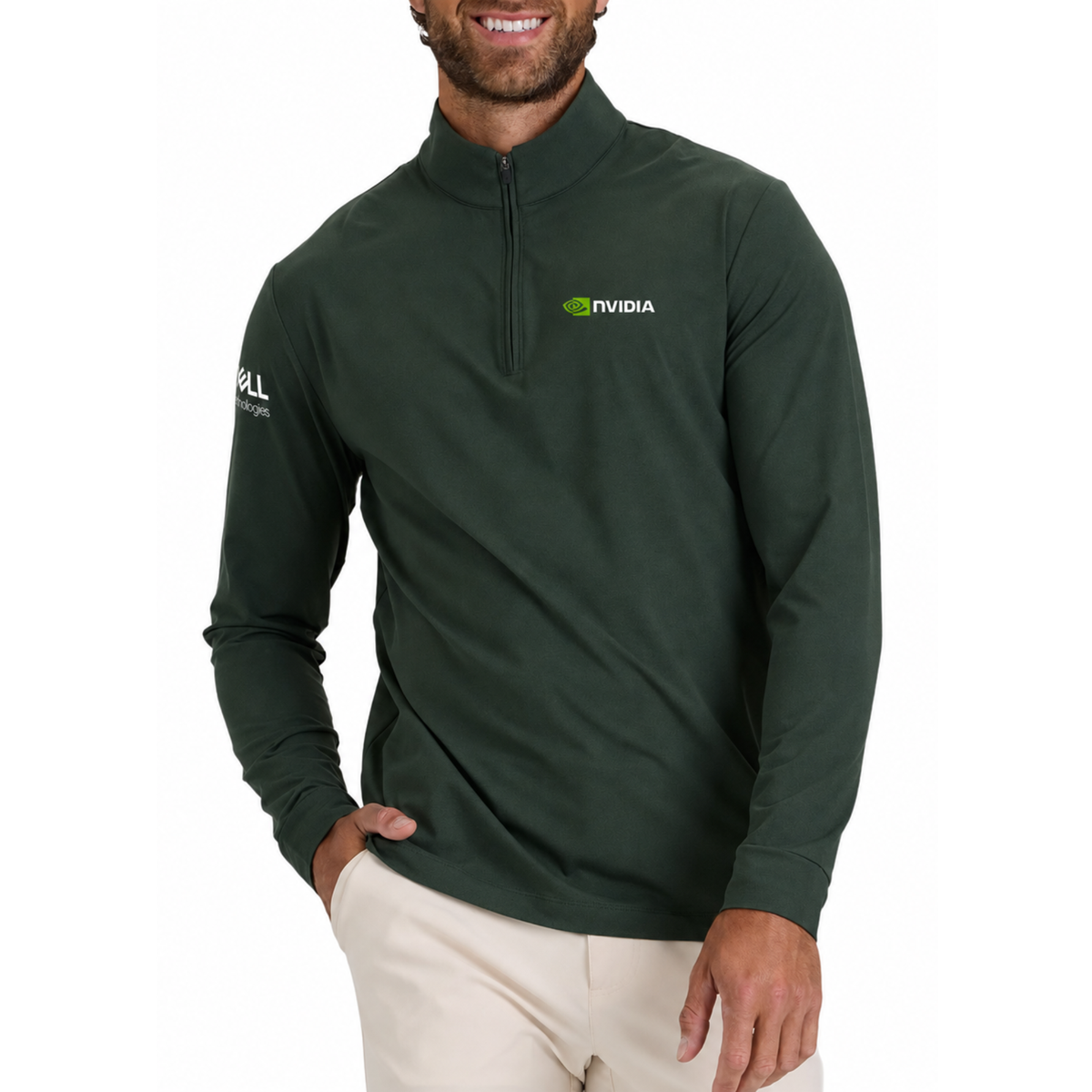 Bad Birdie Velocity Quarterzip - Deep Forest