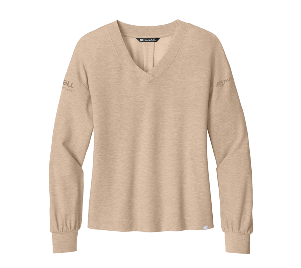TravisMathew Women’s Long Weekend V-Neck- Natural Heather
