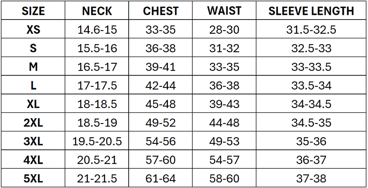 Size chart for Cutter & Buck Pike Eco Symmetry Print Stretch Recycled Mens Polo