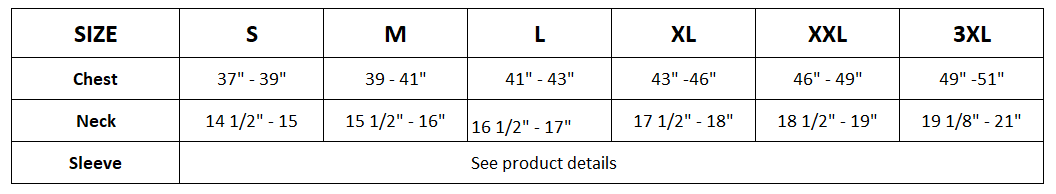 Size chart for Bad Birdie Paint Splatter 3 Paint Splatter 3 - Green Core Performance Polo