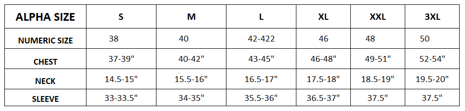 Size chart for Peter Millar Men's Alda Performance Jersey Polo - Blue Frost